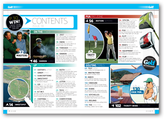 Golf  magazine page example