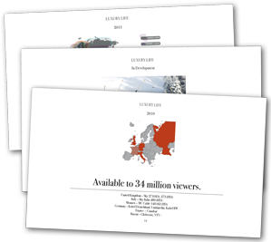 Luxury Life TV channel pitch / presentation boards